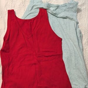 Jockey Red & Light Blue Women's Tank Tops - Dual Pack